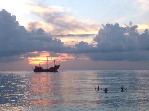 Cruise ships off the Cozumel coast